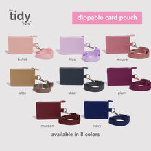 Load image into Gallery viewer, The Tidy Concept Clippable Card Pouch - Silicone Bag with Zipper and Adjustable Nylon Strap