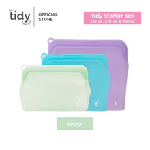 Load image into Gallery viewer, The Tidy Starter Reusable Silicone Bag - Set of 3