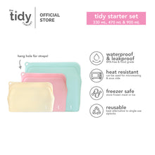 Load image into Gallery viewer, The Tidy Starter Reusable Silicone Bag - Set of 3