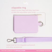 Load image into Gallery viewer, The Tidy Concept Clippable Card Pouch - Silicone Bag with Zipper and Adjustable Nylon Strap
