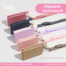 Load image into Gallery viewer, The Tidy Concept Clippable Card Pouch - Silicone Bag with Zipper and Adjustable Nylon Strap
