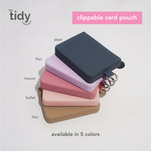 Load image into Gallery viewer, The Tidy Concept Clippable Card Pouch - Silicone Bag with Zipper and Adjustable Nylon Strap

