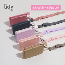 Load image into Gallery viewer, The Tidy Concept Clippable Card Pouch - Silicone Bag with Zipper and Adjustable Nylon Strap
