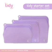 Load image into Gallery viewer, The Tidy Starter Reusable Silicone Bag - Set of 3
