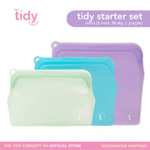 Load image into Gallery viewer, The Tidy Starter Reusable Silicone Bag - Set of 3
