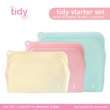 Load image into Gallery viewer, The Tidy Starter Reusable Silicone Bag - Set of 3
